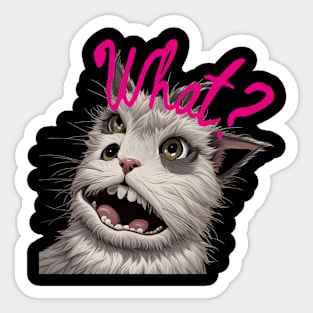 Cat Monster - What? Sticker